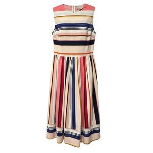 Kate Spade New York Berber Stripe Fit and Flare Dres Size 10 NWOT